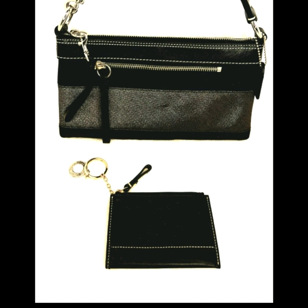COACH Signature Print Demi Clutch & Coin P…